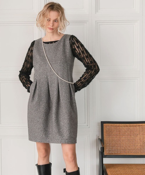 DONOBAN（ドノバン）の「エアリーフェザートップス（Tシャツ/カットソー・レディース・チャコール/ホワイト/ブラック・ONE SIZE）」の18枚目の写真