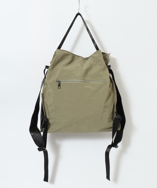 crossi(クロッシー)の「異素材切替2WAYドローストリングバッグ(ショルダーバッグ・レディース・オリーブ/ベージュ/グレー/ブラック・FREE/F)」の5枚目の写真