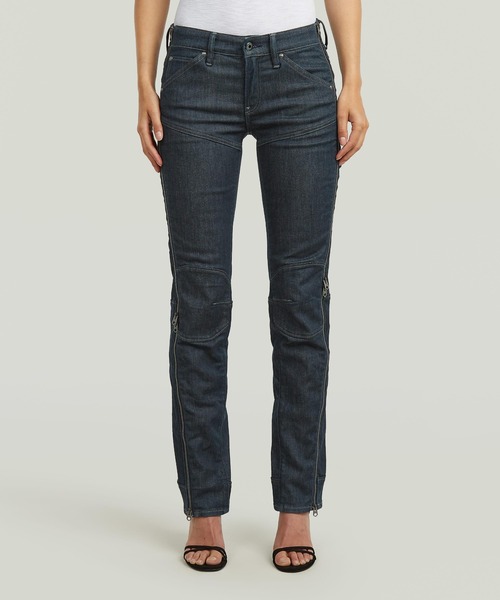 G-STAR（ジースター）の「Dartt Zip Slim Jeans/立体裁断ジップディテールスリムジーンズ（デニムパンツ・レディース・ダークインディゴブルー・27inch/26inch/25inch）」の2枚目の写真