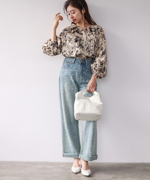 Cepica（セピカ）の「草花プリントボリューム袖ブラウス（シャツ/ブラウス・レディース・ライトベージュ・FREE）」の2枚目の写真