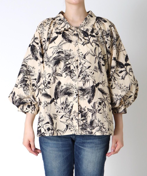 Cepica（セピカ）の「草花プリントボリューム袖ブラウス（シャツ/ブラウス・レディース・ライトベージュ・FREE）」の10枚目の写真