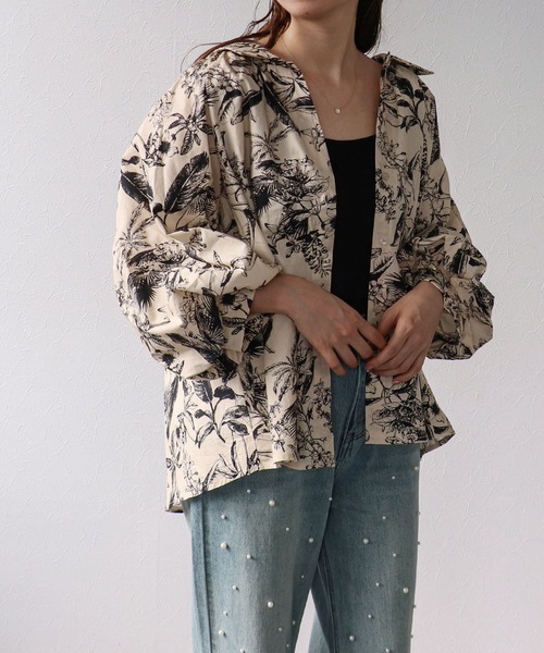 Cepica（セピカ）の「草花プリントボリューム袖ブラウス（シャツ/ブラウス・レディース・ライトベージュ・FREE）」の8枚目の写真