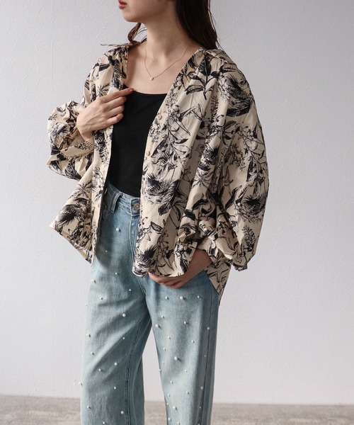 Cepica（セピカ）の「草花プリントボリューム袖ブラウス（シャツ/ブラウス・レディース・ライトベージュ・FREE）」の6枚目の写真