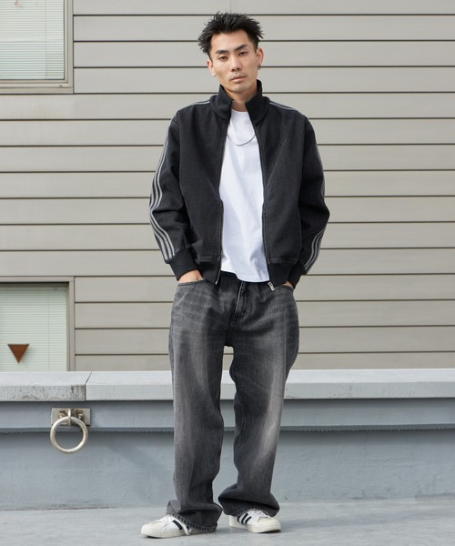 アディダス アディカラー デニム スリーストライプ　デニムジャケット　レシート有 adidas/アディダス ADICOLOR DENIM FIREBIRD スリーストライプス