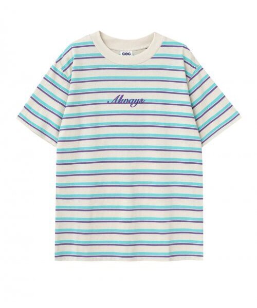 chancechance(チャンスチャンス)の「ALWAYS EMBROIDERED STRIPE T-SHIRT(IVORY)(Tシャツ/カットソー・メンズ・その他・SMALL/MEDIUM/LARGE)」の1枚目の写真
