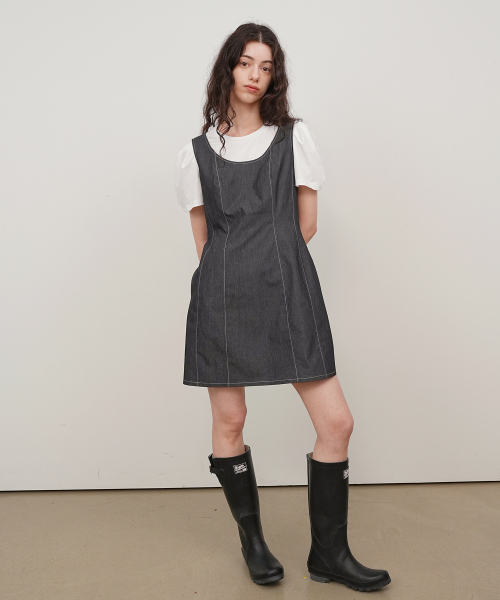 PAUL&ALICE(ポール&アリス)の「ミニドレス / チャコール(ワンピース・レディース・チャコール・SMALL)」の3枚目の写真