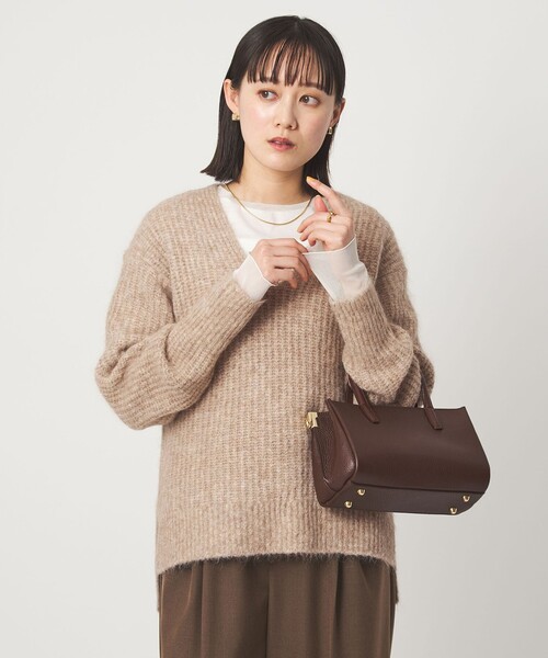 セール】アルパカブレンド アゼ Vネック プルオーバー ニット（ニット