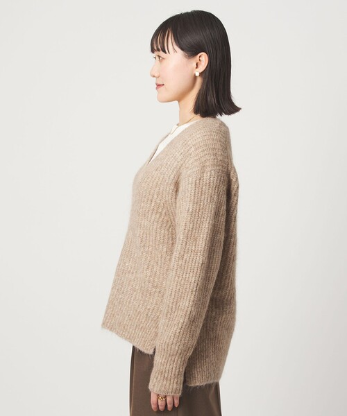 セール】アルパカブレンド アゼ Vネック プルオーバー ニット（ニット