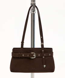 VVV（ブイブイブイ）の「スエードバックルストラップトートショルダーバッグ_ダークブラウン（ショルダーバッグ）」