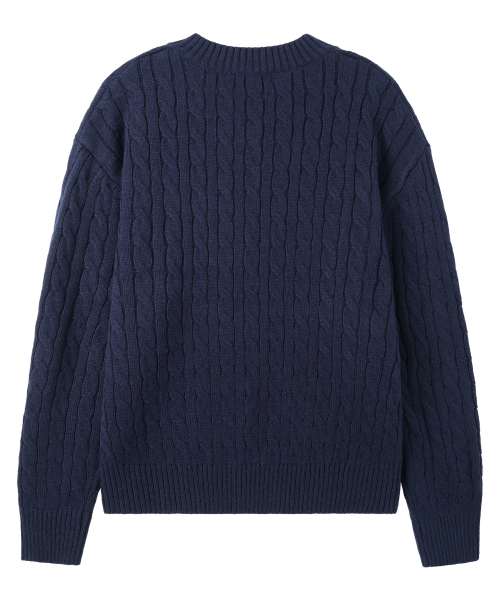 BAKKEN(バッケン)の「ポイントロゴペンダントVネックケーブルニットBK8941_ネイビー(ニット/セーター・レディース・ネイビー・FREE)」の4枚目の写真