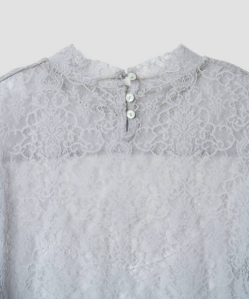 TTUDEMENT(トュードメント)の「HIGH NECK LACE SHEER TOP LIGHT GREY(Tシャツ/カットソー・レディース・その他・FREE)」の8枚目の写真