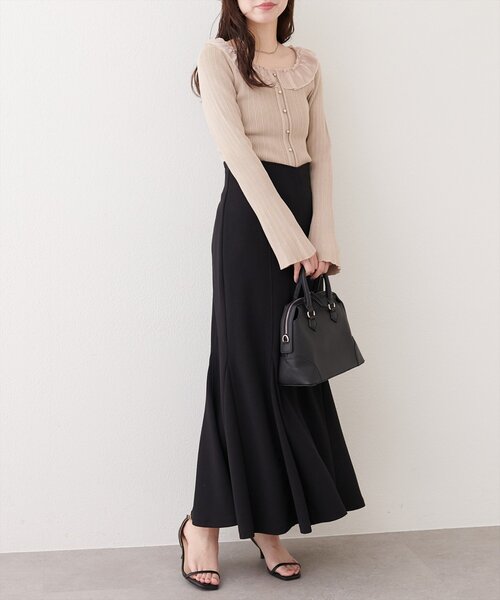 natural couture(ナチュラルクチュール)の「【1/1~4限定受注販売】ハートウエストカットマーメイドスカート(スカート・レディース・アイボリー/ブラック/ネイビー・SMALL/MEDIUM/LARGE)」の7枚目の写真