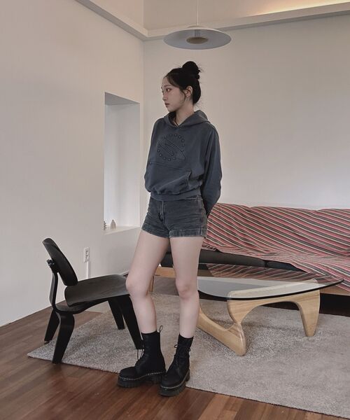 FDR(エフディーアール)の「Embo Pigment Star Disk Logo Hoodie Black(パーカー・メンズ・その他・M/L)」の6枚目の写真
