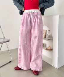 ギンガムチェック」に該当するパンツ（ピンク/桃色系）ファッション