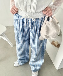 ギンガムチェック」に該当するパンツ（ワイド・ルーズ）ファッション