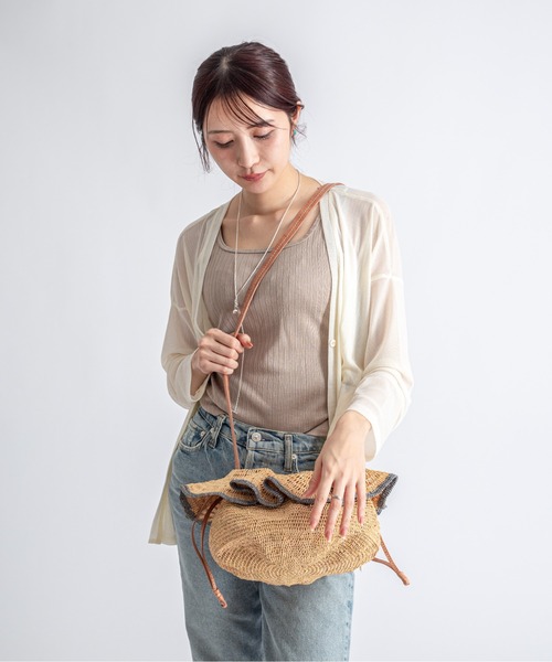 セール】【MADE IN MADA /メイドインマダ】かごバッグ ラフィア 巾着