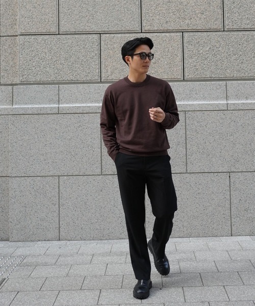 STYLISE（スタイライズ）の「【SYNQUE】Crew neck knit / 4カラー [C]（ニット/セーター・メンズ・ブラウン/ベージュ・S/L/M）」の12枚目の写真