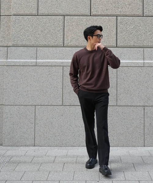 STYLISE（スタイライズ）の「【SYNQUE】Crew neck knit / 4カラー [C]（ニット/セーター・メンズ・ブラウン/ベージュ・S/L/M）」の13枚目の写真