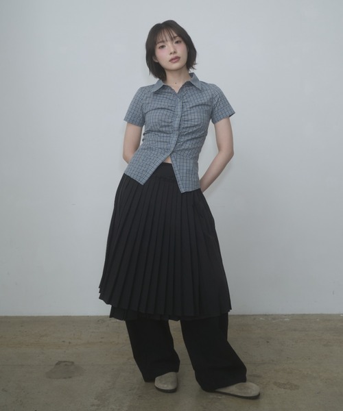 wrapping pleated skirt / ラッピングプリーツスカート（スカート