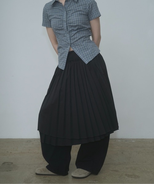 wrapping pleated skirt / ラッピングプリーツスカート（スカート