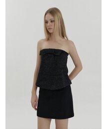 sweety ribbon tube top - black