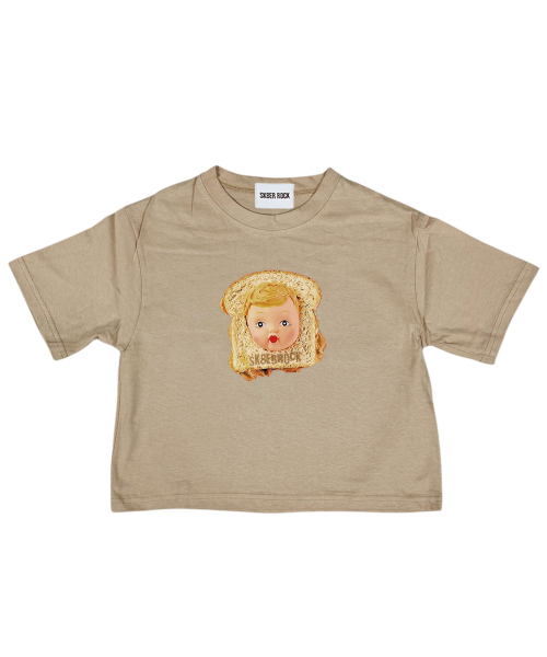 SK8ER ROCK(スケーターロック)の「トーストクロップTシャツ(ベージュ)(Tシャツ/カットソー・レディース・その他・ONE SIZE)」の1枚目の写真
