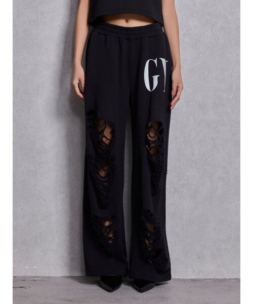 GYDA（ジェイダ）の「GYDA×DC ダメージSPARKLE LOGOスウェットパンツ（スウェットパンツ・レディース・オフホワイト/ブラック/ピンク/グレー・FREE）」の2枚目の写真