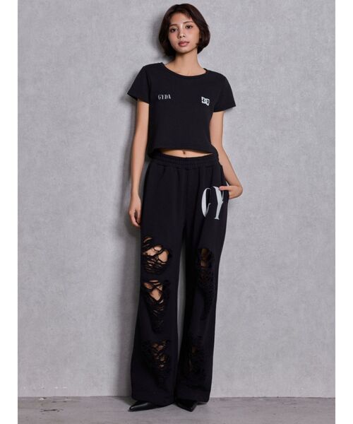 GYDA（ジェイダ）の「GYDA×DC ダメージSPARKLE LOGOスウェットパンツ（スウェットパンツ・レディース・オフホワイト/ブラック/ピンク/グレー・FREE）」の13枚目の写真