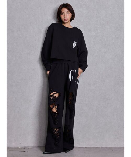 GYDA（ジェイダ）の「GYDA×DC ダメージSPARKLE LOGOスウェットパンツ（スウェットパンツ・レディース・オフホワイト/ブラック/ピンク/グレー・FREE）」の17枚目の写真