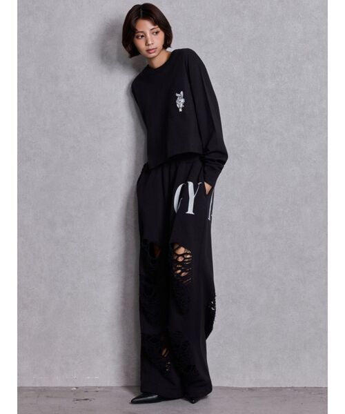 GYDA（ジェイダ）の「GYDA×DC ダメージSPARKLE LOGOスウェットパンツ（スウェットパンツ・レディース・オフホワイト/ブラック/ピンク/グレー・FREE）」の18枚目の写真