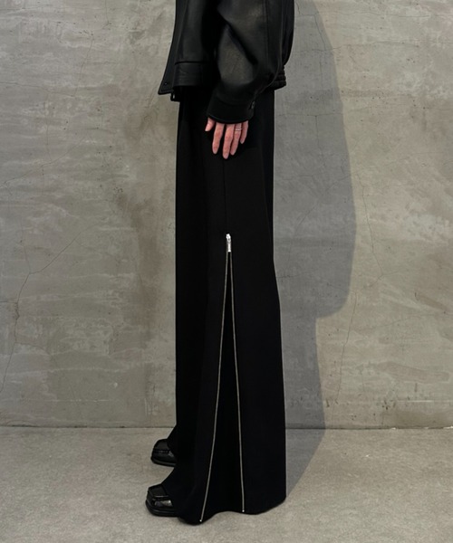 Lui's（ルイス）の「【mi-企画】サイドZIPワイドフレアパンツ（スラックス・レディース・ブラック/グレー・M/S）」の17枚目の写真