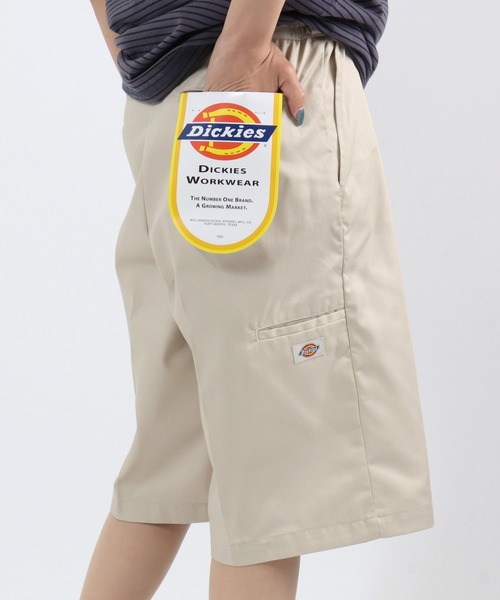 Dickies(ディッキーズ)の「Dickies(ディッキーズ)TC TWILL Easy Work Shorts/TCツイル イージーワークショーツ/DS2003/ワイドショーツ メンズ レディース ユニセックス(チノパンツ・メンズ・チャコールグレー/ベージュ/レオパード/ホワイト系その他/オリーブ/ブラック・XL/L/M/S)」の2枚目の写真