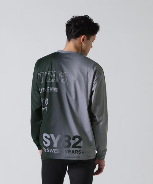 SY32 by SWEET YEARS(エスワイサーティトゥバイスィートイヤーズ)の「SY32 by SWEET YEARS /エスワイサーティトゥ バイ スィートイヤーズ/GRADATION LOGO L/S TEE(Tシャツ/カットソー・メンズ・ブラック/ホワイト/その他18・L/XL/M)」の4枚目の写真