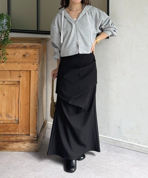 Thevon（ゼボン）の「ダブルジップ裏毛ショートパーカー（パーカー・レディース・ブラック/グレー/ライトグレー・FREE）」の17枚目の写真