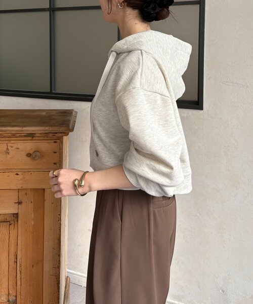 Thevon（ゼボン）の「ダブルジップ裏毛ショートパーカー（パーカー・レディース・ブラック/グレー/ライトグレー・FREE）」の21枚目の写真