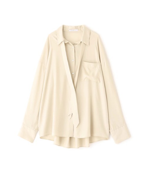 ETRE TOKYO（エトレトウキョウ）の「キュプラネクタイオーバーサイズシャツ（シャツ/ブラウス・レディース・ブラウン/ブルー/ライトベージュ・FREE）」の18枚目の写真