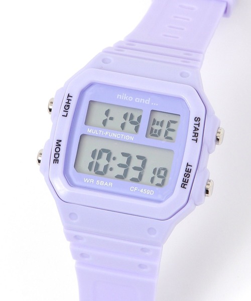 niko and...(ニコアンド)の「3ウィンドウデジタルウォッチ(デジタル腕時計・レディース・パープル/ベージュ/チャコール・0)」の3枚目の写真