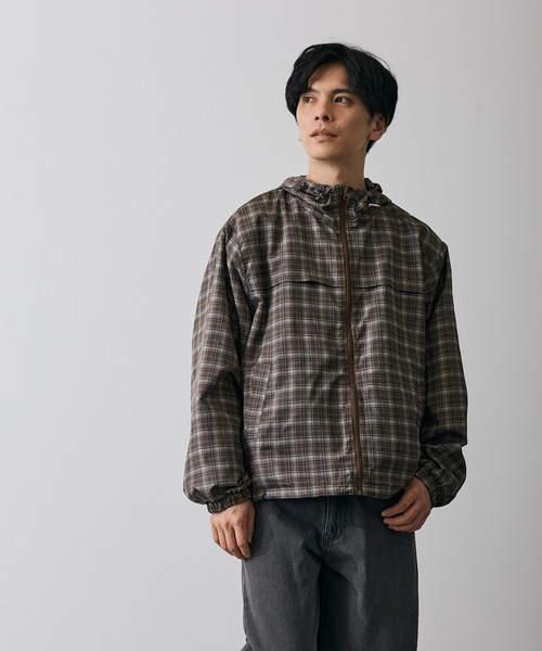 improves(インプローブス)の「チェック柄 ポリデュスポ パーカーブルゾン(ナイロンジャケット・メンズ・ブルー/ブラウン・SMALL/MEDIUM/LARGE/X-LARGE)」の11枚目の写真