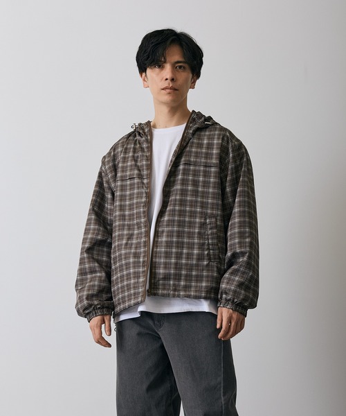 improves(インプローブス)の「チェック柄 ポリデュスポ パーカーブルゾン(ナイロンジャケット・メンズ・ブルー/ブラウン・SMALL/MEDIUM/LARGE/X-LARGE)」の21枚目の写真