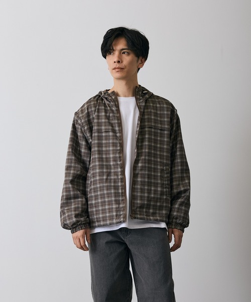 improves(インプローブス)の「チェック柄 ポリデュスポ パーカーブルゾン(ナイロンジャケット・メンズ・ブルー/ブラウン・SMALL/MEDIUM/LARGE/X-LARGE)」の22枚目の写真