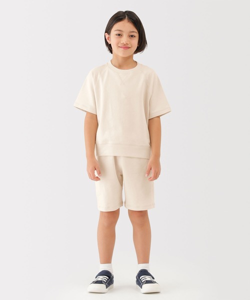 無印良品（ムジルシリョウヒン）の「キッズ　ライトスウェットハーフパンツ（その他パンツ・キッズ・キナリ/ライトグリーン/オレンジ系/チャコールグレー・150/140/130/120/110）」の5枚目の写真