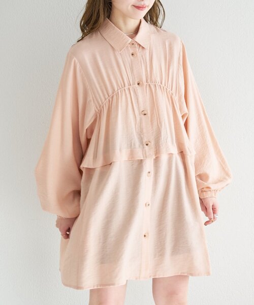 Kastane（カスタネ）の「【一部店舗限定】B セパレートシャツワンピース（シャツワンピース・レディース・ピンク/ネイビー/アイボリー・FREE）」の3枚目の写真