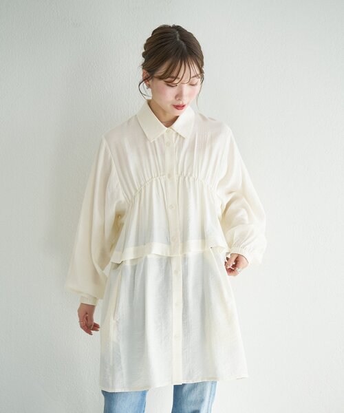 Kastane（カスタネ）の「【一部店舗限定】B セパレートシャツワンピース（シャツワンピース・レディース・ピンク/ネイビー/アイボリー・FREE）」の5枚目の写真