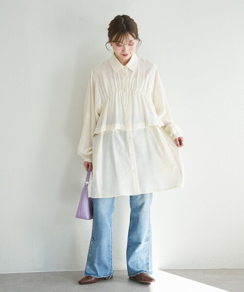 Kastane（カスタネ）の「【一部店舗限定】B セパレートシャツワンピース（シャツワンピース・レディース・ピンク/ネイビー/アイボリー・FREE）」の9枚目の写真