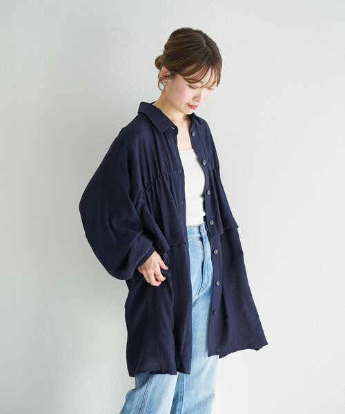 Kastane（カスタネ）の「【一部店舗限定】B セパレートシャツワンピース（シャツワンピース・レディース・ピンク/ネイビー/アイボリー・FREE）」の12枚目の写真