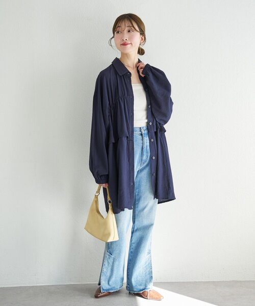 Kastane（カスタネ）の「【一部店舗限定】B セパレートシャツワンピース（シャツワンピース・レディース・ピンク/ネイビー/アイボリー・FREE）」の15枚目の写真