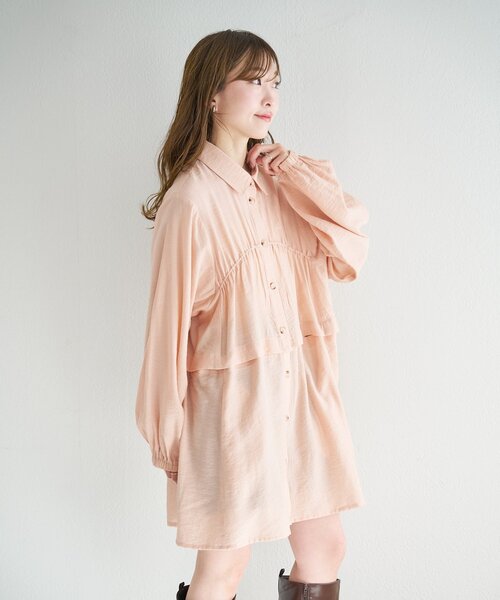Kastane（カスタネ）の「【一部店舗限定】B セパレートシャツワンピース（シャツワンピース・レディース・ピンク/ネイビー/アイボリー・FREE）」の22枚目の写真