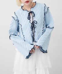 w closet | new配色メロウケーブルカーディガン(カーディガン/ボレロ)