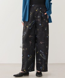 スラックス（ブラック/黒色系・花柄・ボタニカル柄）ファッション通販