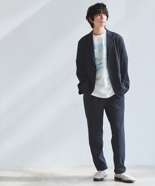 green label relaxing（グリーンレーベルリラクシング）の「DICROS ポリエステル ツイル リラックス ジャケット -ストレッチ・撥水-（テーラードジャケット・メンズ・ダークグレー/ネイビー/オリーブ・S/XL/L/M）」の5枚目の写真